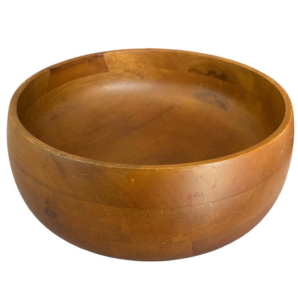 Vintage Hellerware Wooden Salad Bowl, Dimensions Shown in Pics, GUC.